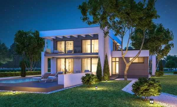 modern rahat ev 3D render