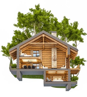 chalet 3D işleme bölümü
