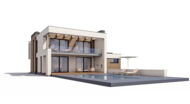 modern rahat ev 3D render