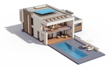 modern rahat ev 3D render