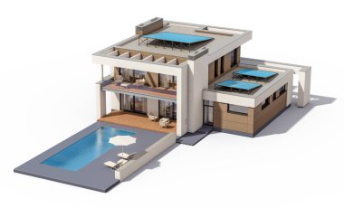 modern rahat ev 3D render