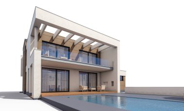 modern rahat ev 3D render