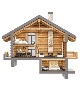 chalet 3D işleme bölümü