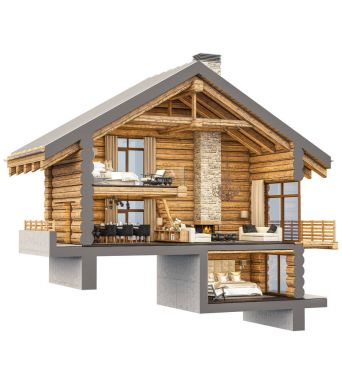 chalet 3D işleme bölümü