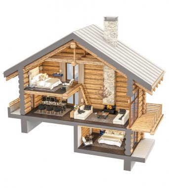 chalet 3D işleme bölümü