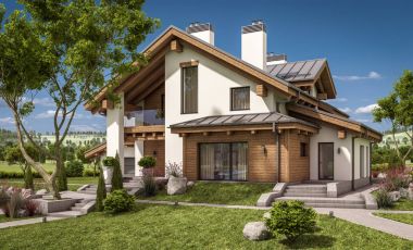 modern ev 3D render geceleri