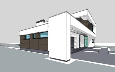 modern rahat ev 3D render