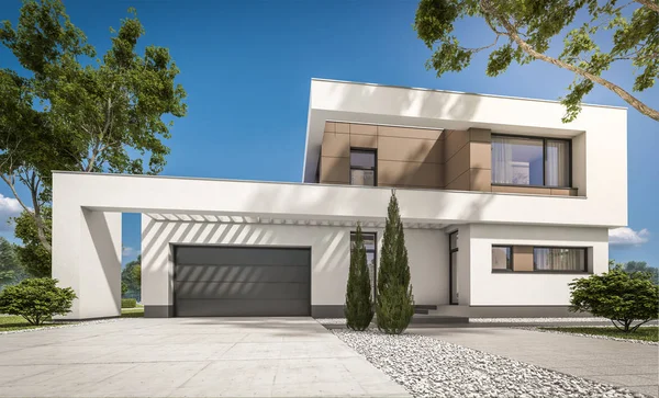 Representación 3D de la casa moderna — Foto de Stock