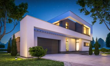 modern ev 3D render geceleri