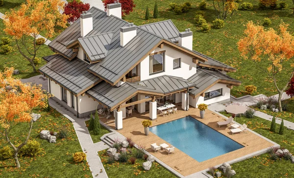 3d rendering of modern house — Stock Photo, Image