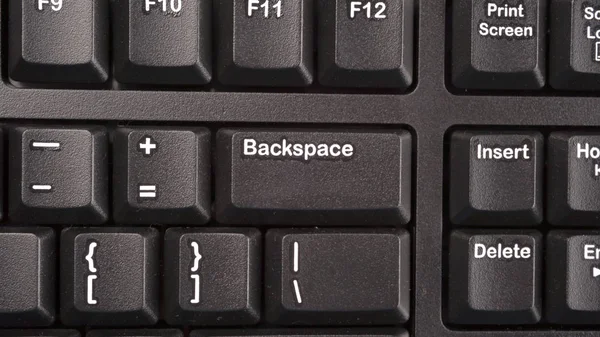 Großaufnahme Der Tastatur Eines Modernen Laptops Oder Computers Draufsicht Platz — Stockfoto