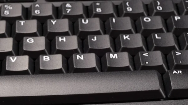 Закрытие Клавиатуры Современного Ноутбука Компьютера Вид Сверху Пространство Текста — стоковое фото
