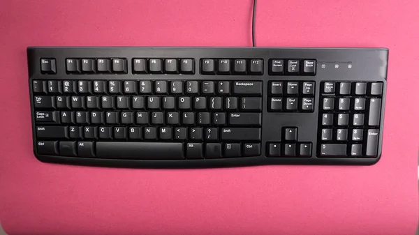 Primer Plano Del Teclado Una Computadora Portátil Moderna Vista Superior —  Fotos de Stock