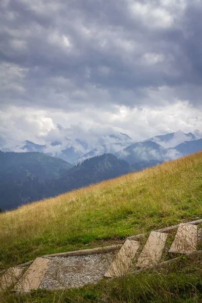 Polen Tatra Blick Auf Die Gipfel Der Tatra Bergwanderweg Treppe — Stockfoto