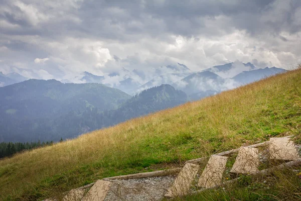 Polen Tatra Blick Auf Die Gipfel Der Tatra Bergwanderweg Treppe — Stockfoto
