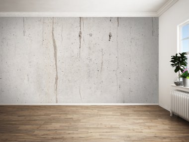 Modern parlak iç. 3D render