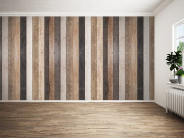 Modern parlak iç. 3D render