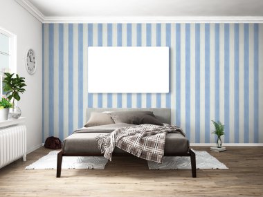 Modern parlak iç. 3D render