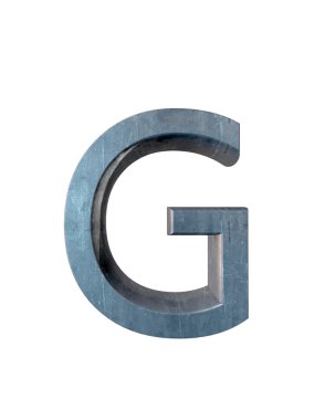 Metal alfabe. 3D render