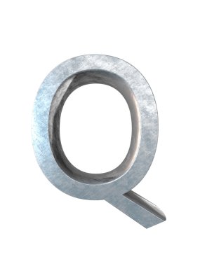 Metal alfabe. 3D render