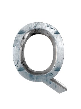 Metal alfabe. 3D render