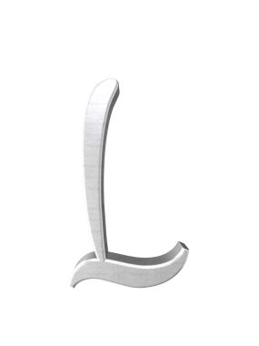 Metal alfabe. 3D render