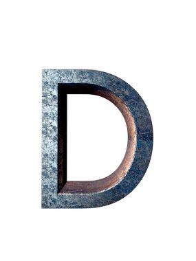 Metal alfabe. 3D render