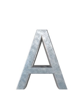 Metal alfabe. 3D render