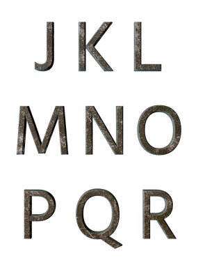 Metal alfabe. 3D render