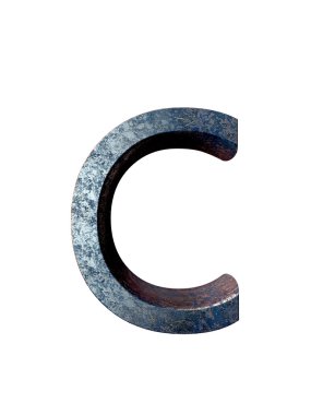 Metal alfabe. 3D render