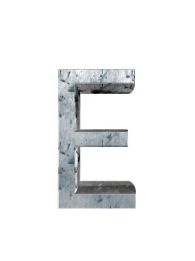 Metal alfabe. 3D render