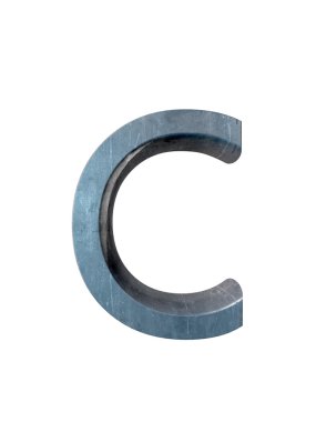 Metal alfabe. 3D render