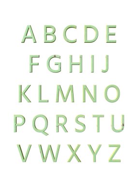 Metal alfabe. 3D render