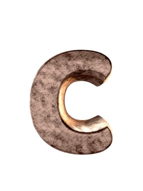 Metal alfabe. 3D render