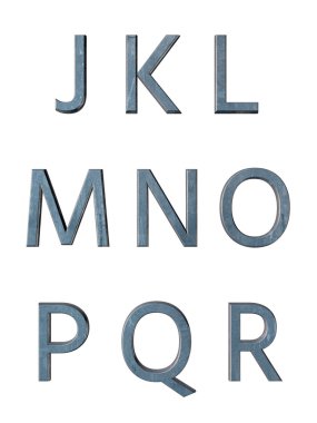 Metal alfabe. 3D render