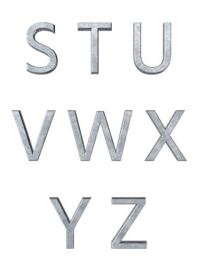 Metal alfabe. 3D render