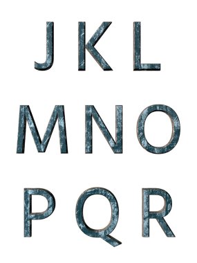 Metal alfabe. 3D render