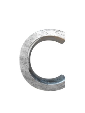 Metal alfabe. 3D render