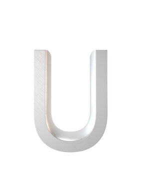 Metal alfabe. 3D render