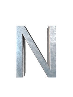 Metal alfabe. 3D render