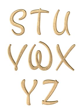 Metal alfabe. 3D render