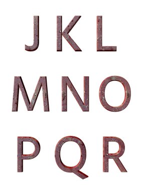 Metal alfabe. 3D render