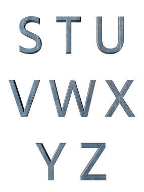 Metal alfabe. 3D render