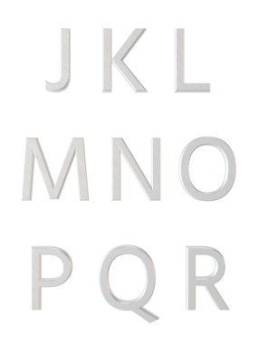 Metal alfabe. 3D render