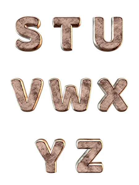 Metal alfabe. 3D render