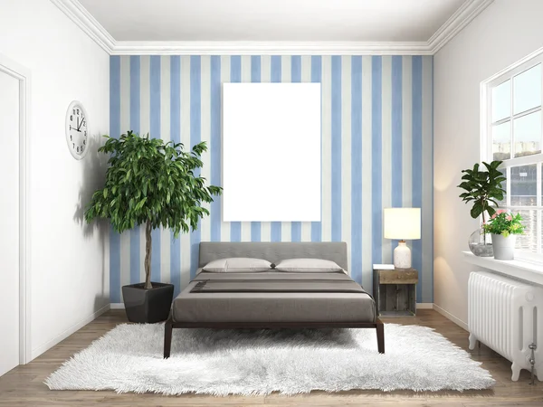 Modern parlak iç. 3D render