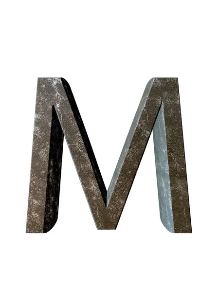金属的字母表。3d 渲染 — 图库照片