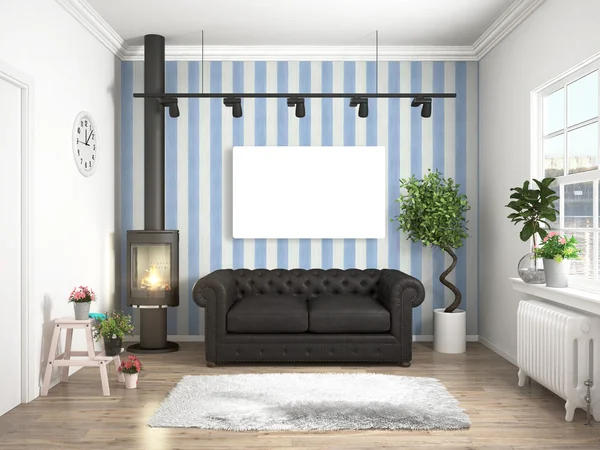 Modernes helles Interieur. 3D-Darstellung — Stockfoto