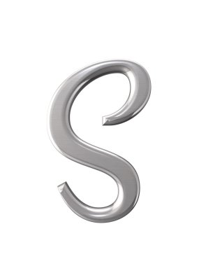 Metal alfabe. 3D render