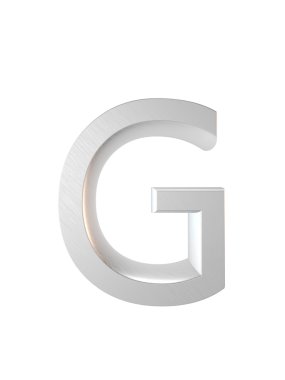 Metal alfabe. 3D render